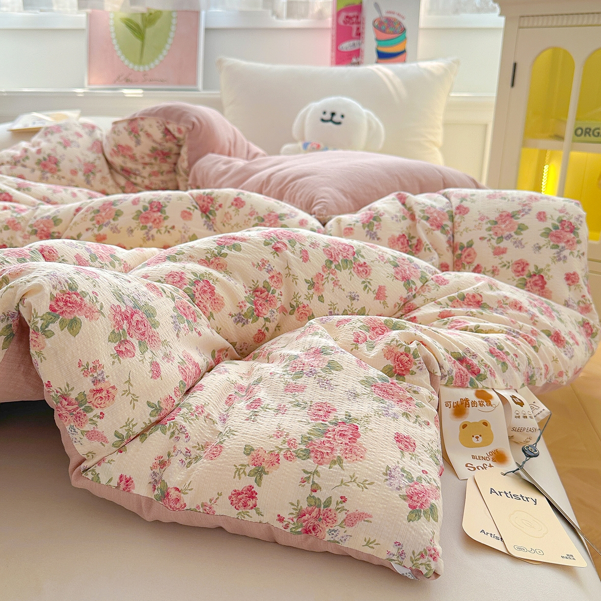 91家纺网 家纺一手货源 找家纺 （总）桔禾家纺 2026新款云感有氧双层纱冬被抗菌被春秋被被子被芯