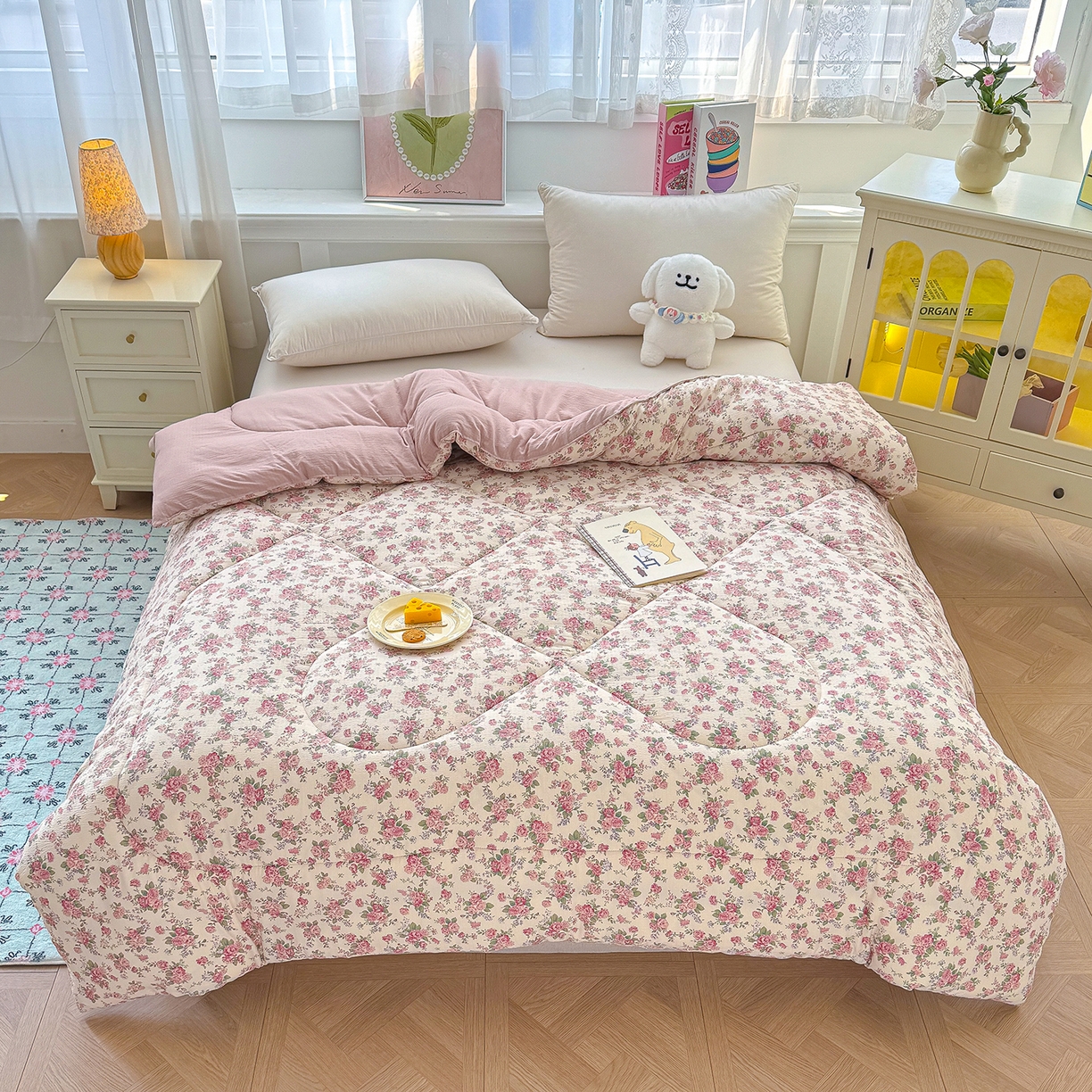 91家纺网 家纺一手货源 找家纺 （总）桔禾家纺 2026新款云感有氧双层纱冬被抗菌被春秋被被子被芯