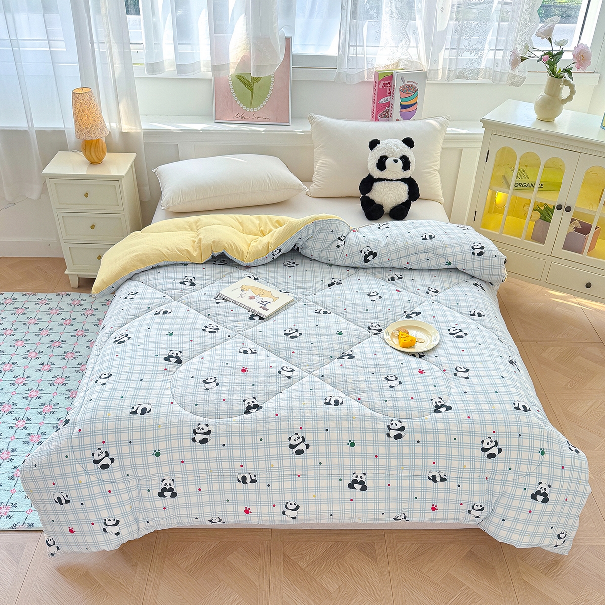 91家纺网 家纺一手货源 找家纺 （总）桔禾家纺 2026新款云感有氧双层纱冬被抗菌被春秋被被子被芯