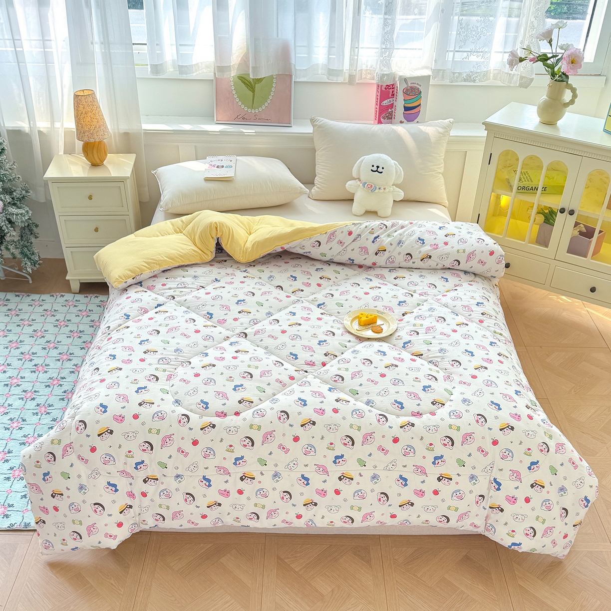 91家纺网 家纺一手货源 找家纺 （总）桔禾家纺 2026新款云感有氧双层纱冬被抗菌被春秋被被子被芯