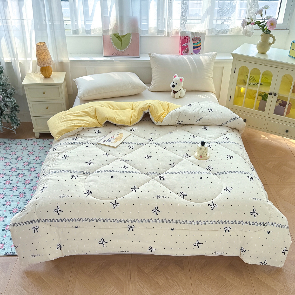 91家纺网 家纺一手货源 找家纺 （总）桔禾家纺 2026新款云感有氧双层纱冬被抗菌被春秋被被子被芯