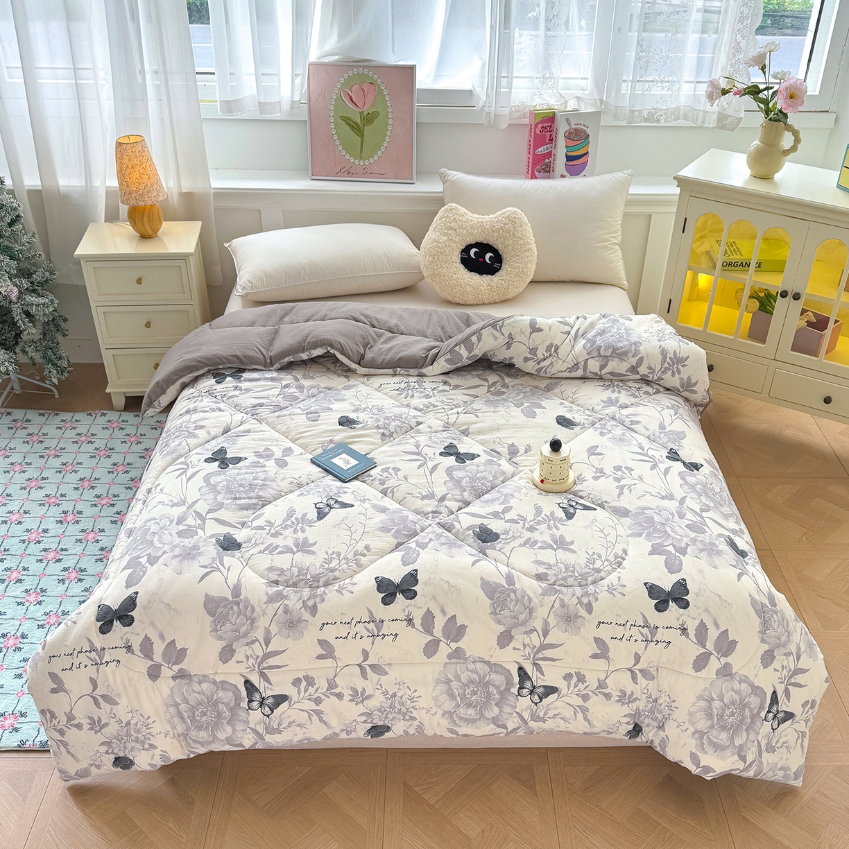 91家纺网 家纺一手货源 找家纺 （总）桔禾家纺 2026新款云感有氧双层纱冬被抗菌被春秋被被子被芯