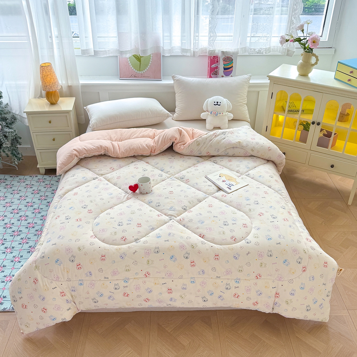 91家纺网 家纺一手货源 找家纺 （总）桔禾家纺 2026新款云感有氧双层纱冬被抗菌被春秋被被子被芯