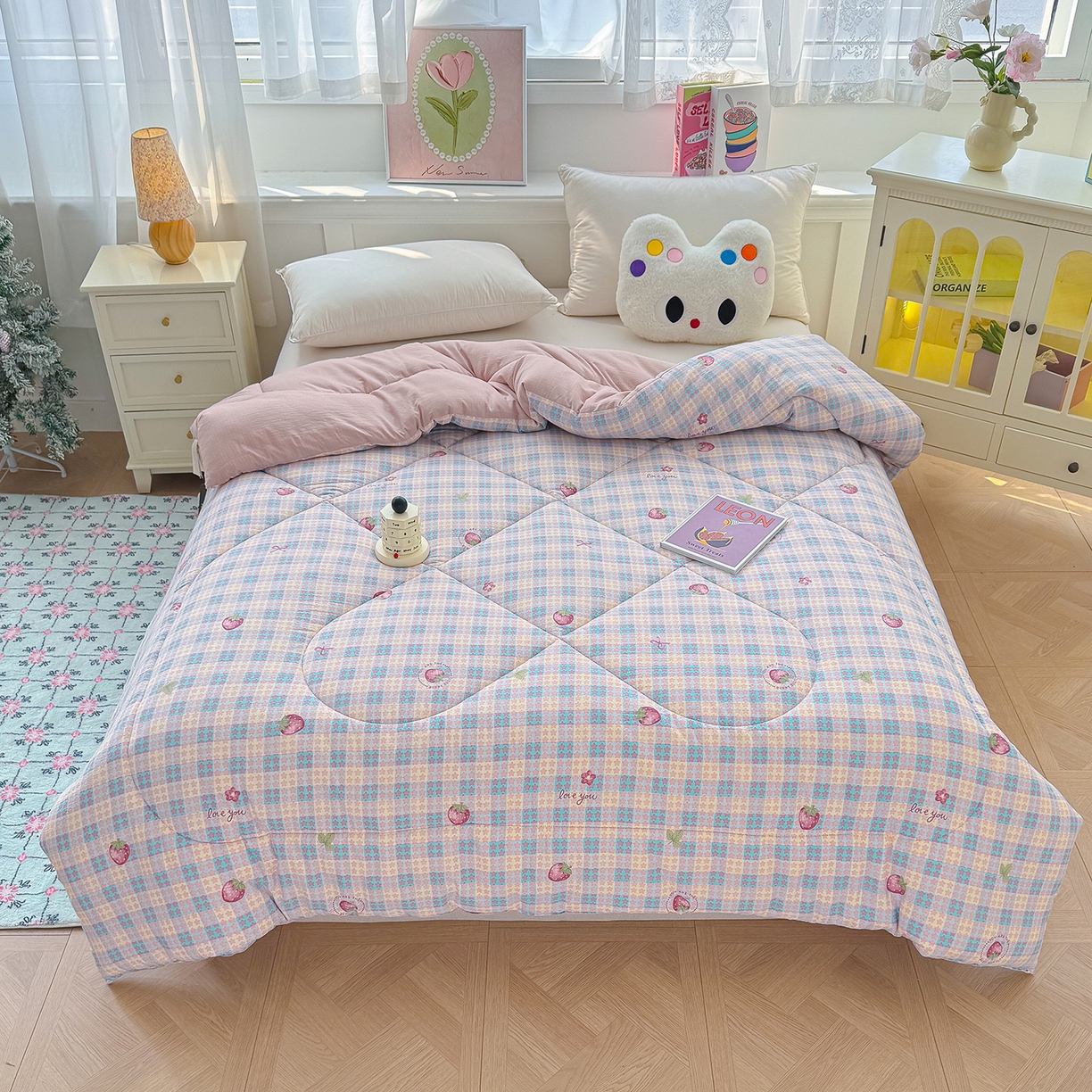 91家纺网 家纺一手货源 找家纺 （总）桔禾家纺 2026新款云感有氧双层纱冬被抗菌被春秋被被子被芯