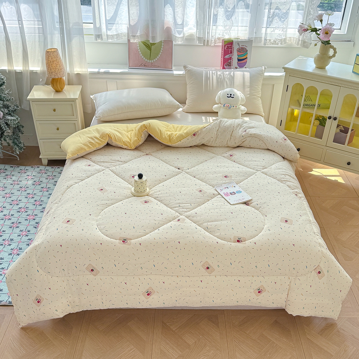 91家纺网 家纺一手货源 找家纺 （总）桔禾家纺 2026新款云感有氧双层纱冬被抗菌被春秋被被子被芯