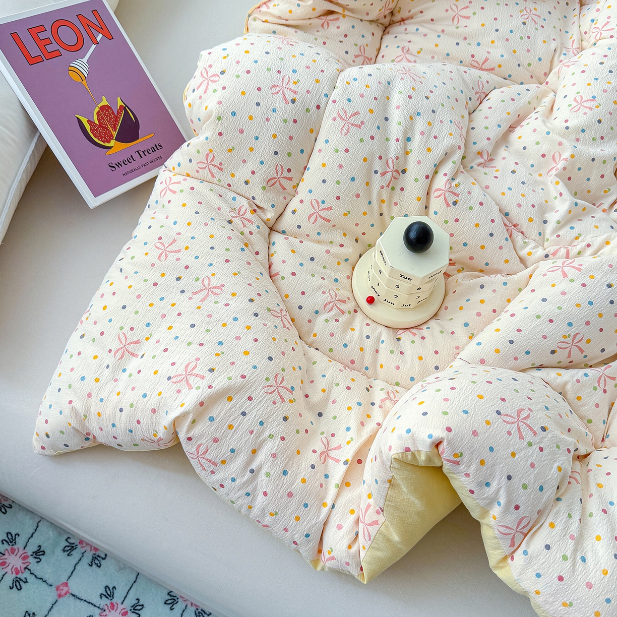 91家纺网 家纺一手货源 找家纺 桔禾家纺 2026新款云感有氧双层纱冬被抗菌被春秋被被子被芯 A类水洗双层皱皱纱冬被-波点世界