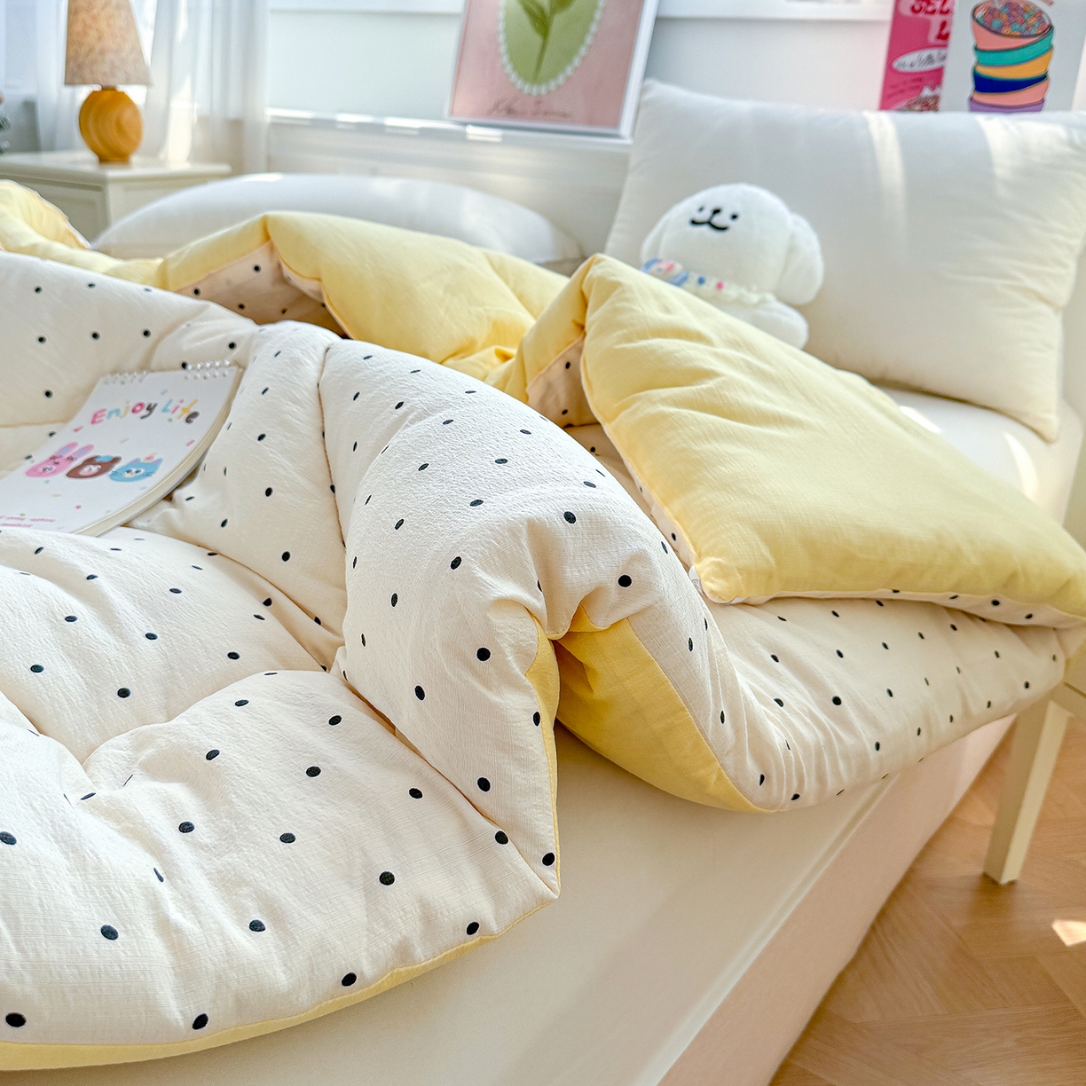 91家纺网 家纺一手货源 找家纺 桔禾家纺 2026新款云感有氧双层纱冬被抗菌被春秋被被子被芯 A类水洗双层皱皱纱冬被-奥黛丽