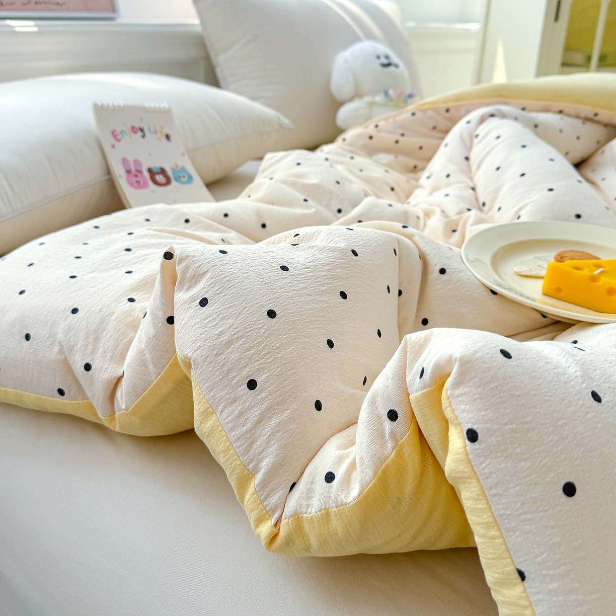 91家纺网 家纺一手货源 找家纺 桔禾家纺 2026新款云感有氧双层纱冬被抗菌被春秋被被子被芯 A类水洗双层皱皱纱冬被-奥黛丽