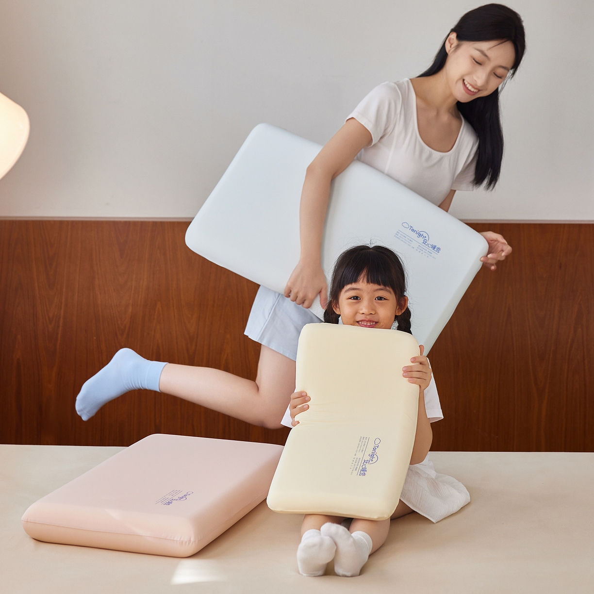 91家纺网 家纺一手货源 找家纺 晚悠家纺 2025新款安心睡觉记忆棉亲子枕枕头枕芯 组合