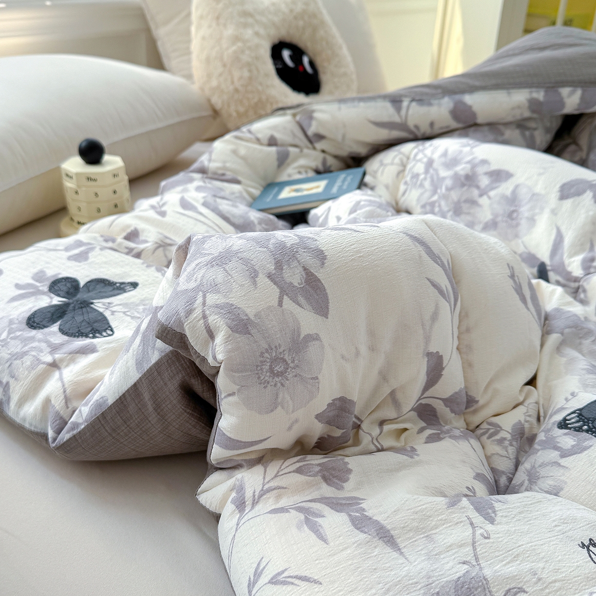 91家纺网 家纺一手货源 找家纺 桔禾家纺 2026新款云感有氧双层纱冬被抗菌被春秋被被子被芯 A类水洗双层皱皱纱冬被-回忆