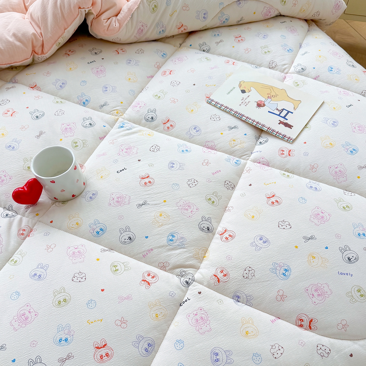 91家纺网 家纺一手货源 找家纺 桔禾家纺 2026新款云感有氧双层纱冬被抗菌被春秋被被子被芯 A类水洗双层皱皱纱冬被-拉布布