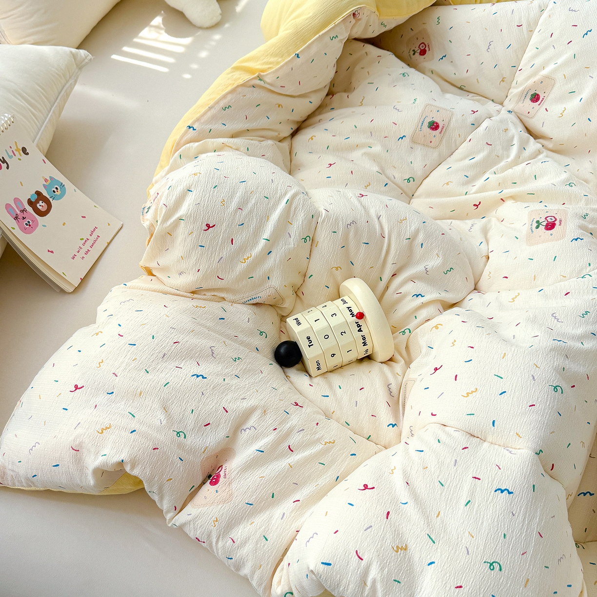 91家纺网 家纺一手货源 找家纺 桔禾家纺 2026新款云感有氧双层纱冬被抗菌被春秋被被子被芯 A类水洗双层皱皱纱冬被-庆祝