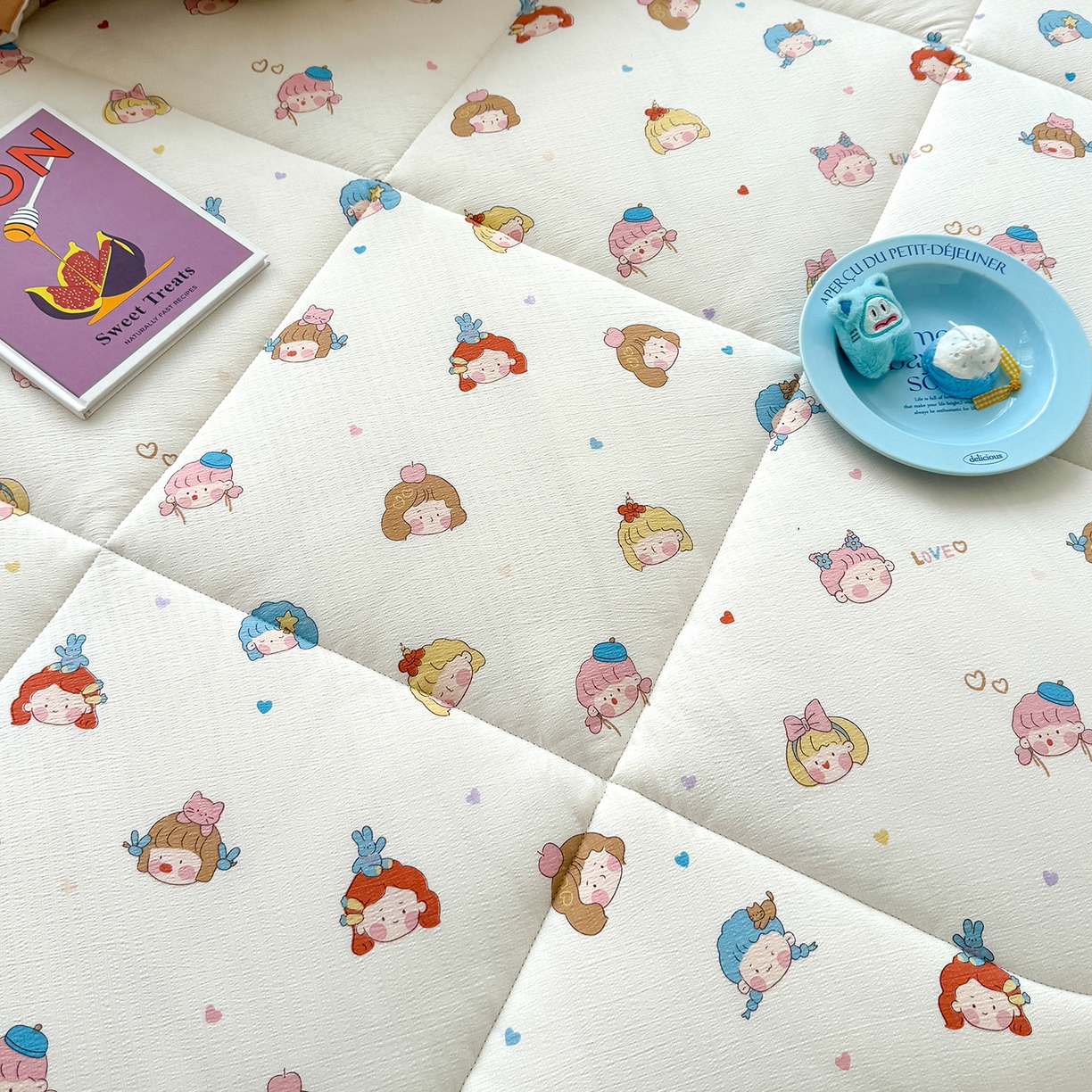 91家纺网 家纺一手货源 找家纺 桔禾家纺 2026新款云感有氧双层纱冬被抗菌被春秋被被子被芯 A类水洗双层皱皱纱冬被-小萝莉