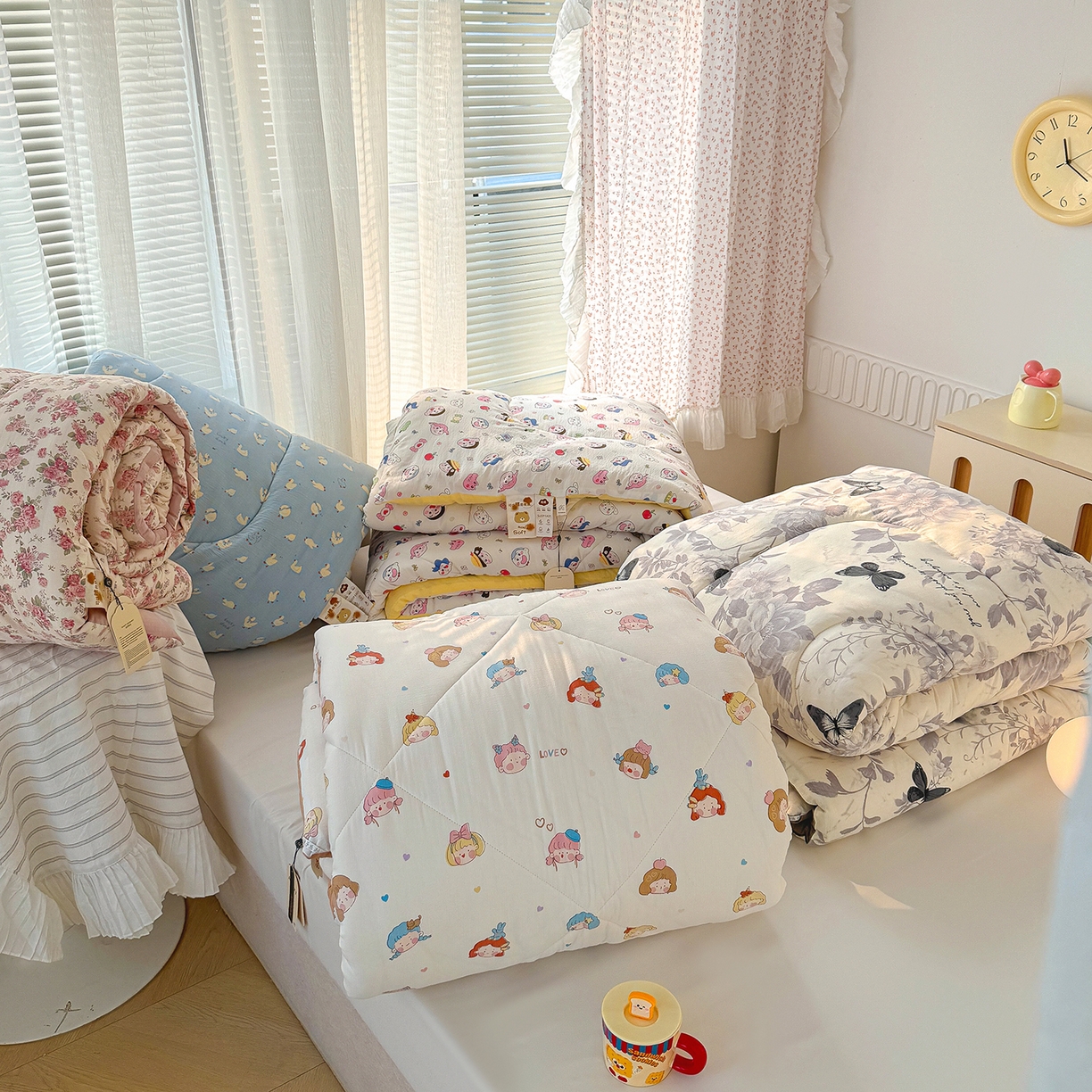 91家纺网 家纺一手货源 找家纺 桔禾家纺 2026新款云感有氧双层纱冬被抗菌被春秋被被子被芯 组合图