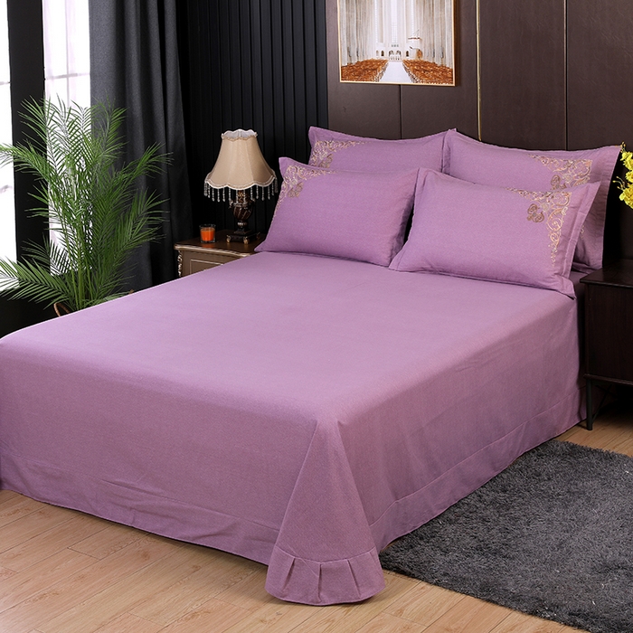 91家纺网 家纺一手货源 找家纺 浩情国际婚庆供货中心 2026新款秋冬60S高端全棉刺绣磨毛系列 北欧风情-紫豆沙