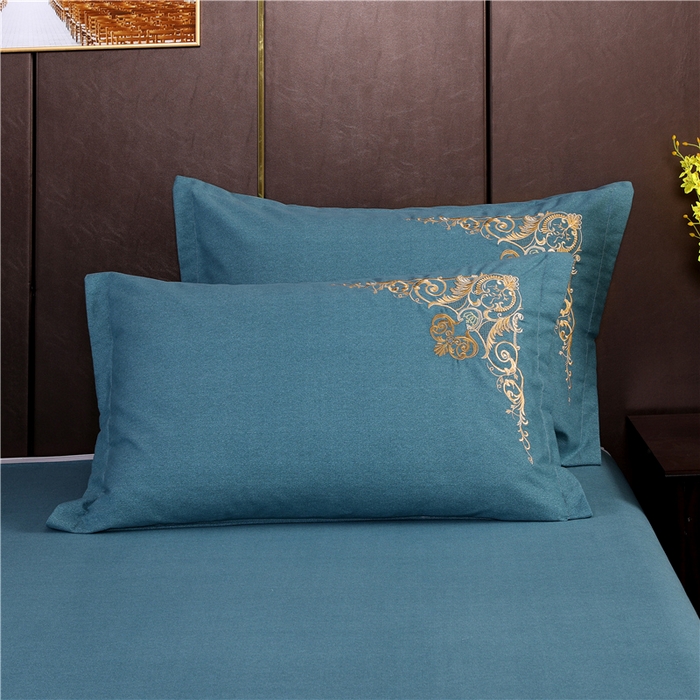 91家纺网 家纺一手货源 找家纺 浩情国际婚庆供货中心 2026新款秋冬60S高端全棉刺绣磨毛系列 北欧风情-蓝灰