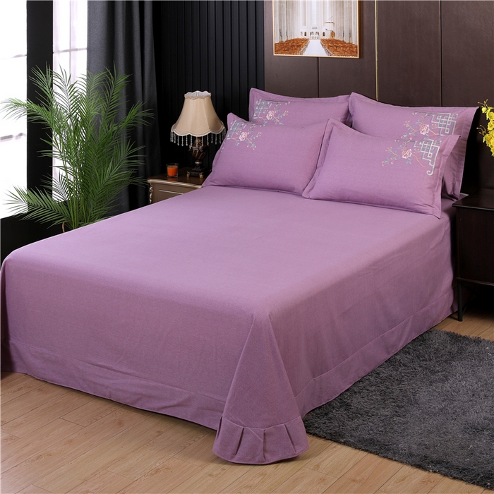 91家纺网 家纺一手货源 找家纺 浩情国际婚庆供货中心 2026新款秋冬60S高端全棉刺绣磨毛系列 花开满庭-紫豆沙