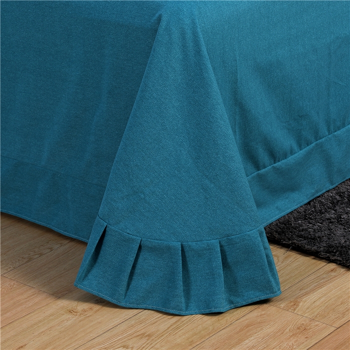 91家纺网 家纺一手货源 找家纺 浩情国际婚庆供货中心 2026新款秋冬60S高端全棉刺绣磨毛系列 花开满庭-贵族蓝