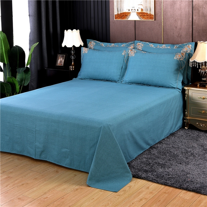 91家纺网 家纺一手货源 找家纺 浩情国际婚庆供货中心 2026新款秋冬60S高端全棉刺绣磨毛系列 斯威特-蓝灰