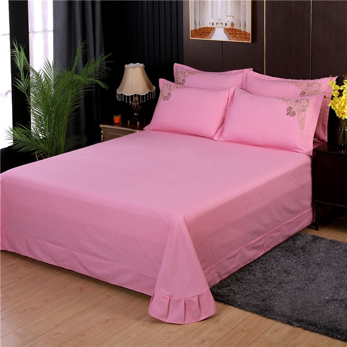 91家纺网 家纺一手货源 找家纺 浩情国际婚庆供货中心 2026新款秋冬60S高端全棉刺绣磨毛系列 ‌北欧风情-樱花粉