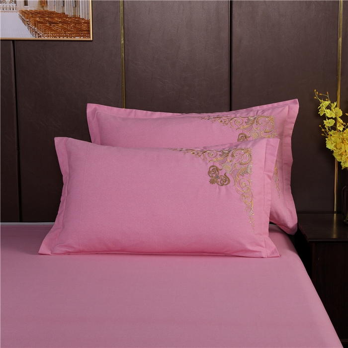 91家纺网 家纺一手货源 找家纺 浩情国际婚庆供货中心 2026新款秋冬60S高端全棉刺绣磨毛系列 ‌北欧风情-樱花粉