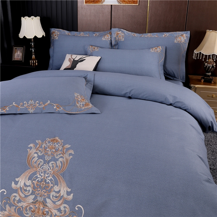 91家纺网 家纺一手货源 找家纺 浩情国际婚庆供货中心 2026新款秋冬60S高端全棉刺绣磨毛系列 斯威特-银灰