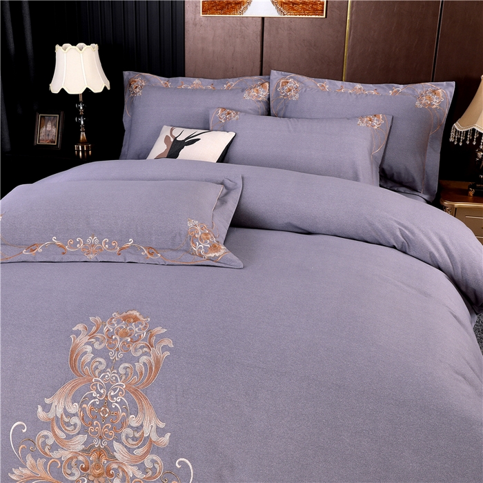 91家纺网 家纺一手货源 找家纺 浩情国际婚庆供货中心 2026新款秋冬60S高端全棉刺绣磨毛系列 斯威特-气质灰