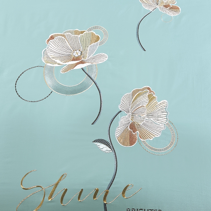 91家纺网 家纺一手货源 找家纺 浩情国际婚庆供货中心 2026新品- 秋冬高支密全棉长绒棉磨毛高端刺绣系列四件套 轻曼-浅绿