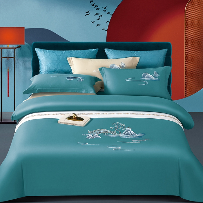 91家纺网 家纺一手货源 找家纺 （总）浩情国际婚庆供货中心 2026新品- 秋冬高支密全棉长绒棉磨毛高端刺绣系列四件套