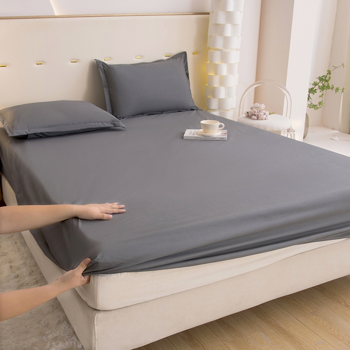 91家纺网 家纺一手货源 找家纺 （总）茗婷家纺 2025新款供跨境外贸纯色印花防水床笠