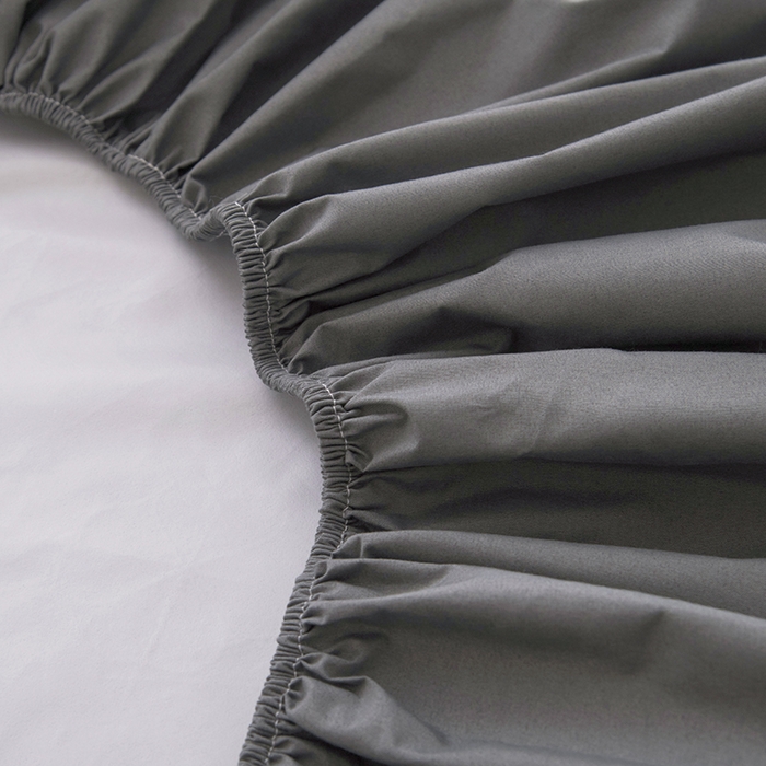 91家纺网 家纺一手货源 找家纺 茗婷家纺 2026新款供跨境外贸纯色印花防水床笠 深灰