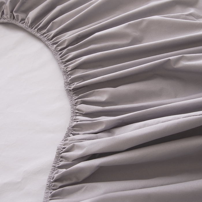 91家纺网 家纺一手货源 找家纺 茗婷家纺 2025新款供跨境外贸纯色印花防水床笠 浅灰