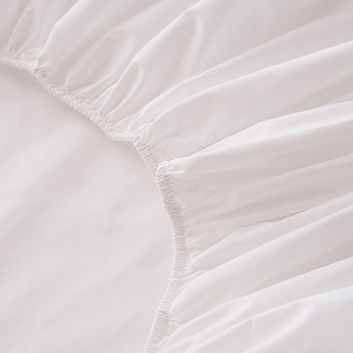 91家纺网 家纺一手货源 找家纺 茗婷家纺 2025新款供跨境外贸纯色印花防水床笠 纯白