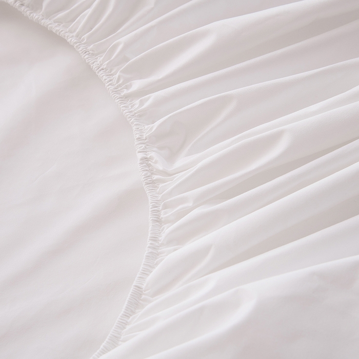 91家纺网 家纺一手货源 找家纺 茗婷家纺 2025新款供跨境外贸纯色印花防水床笠 纯白