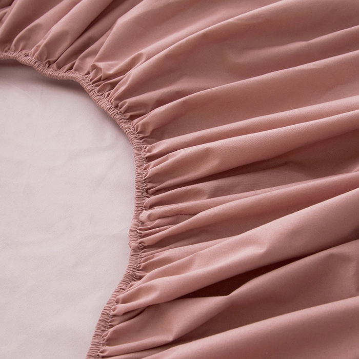 91家纺网 家纺一手货源 找家纺 茗婷家纺 2026新款供跨境外贸纯色印花防水床笠 豆沙