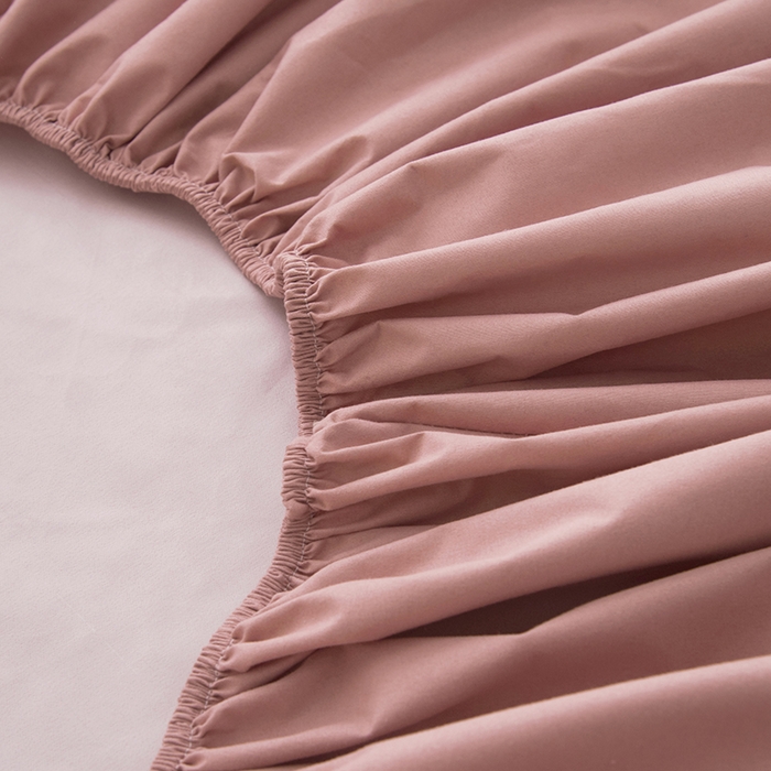 91家纺网 家纺一手货源 找家纺 茗婷家纺 2026新款供跨境外贸纯色印花防水床笠 豆沙