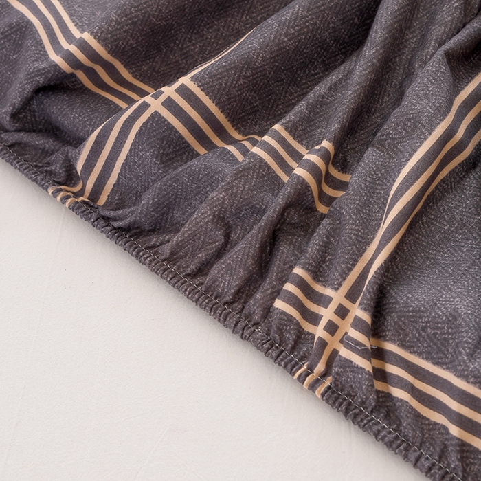 91家纺网 家纺一手货源 找家纺 茗婷家纺 2025新款供跨境外贸纯色印花防水床笠 菲尔灰