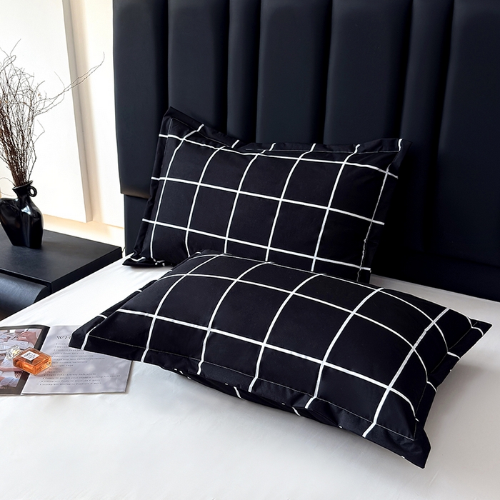 91家纺网 家纺一手货源 找家纺 茗婷家纺 2025新款供跨境外贸纯色印花防水床笠 黑白格