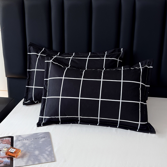 91家纺网 家纺一手货源 找家纺 茗婷家纺 2025新款供跨境外贸纯色印花防水床笠 黑白格