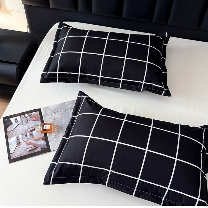 91家纺网 家纺一手货源 找家纺 茗婷家纺 2025新款供跨境外贸纯色印花防水床笠 黑白格