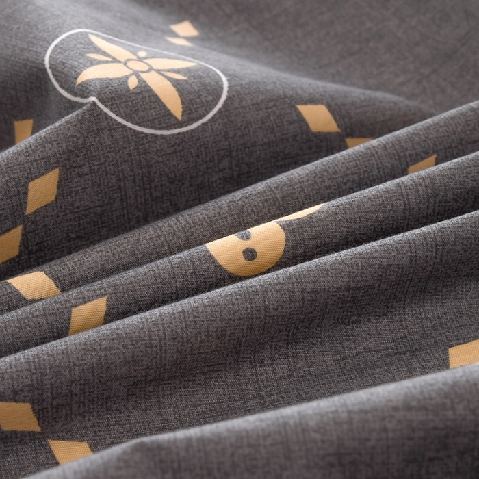 91家纺网 家纺一手货源 找家纺 茗婷家纺 2025新款供跨境外贸纯色印花防水床笠 灰小熊