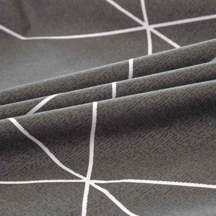 91家纺网 家纺一手货源 找家纺 茗婷家纺 2025新款供跨境外贸纯色印花防水床笠 几何三角