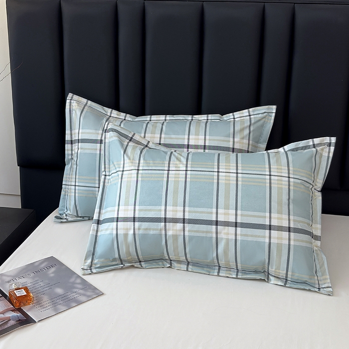 91家纺网 家纺一手货源 找家纺 茗婷家纺 2025新款供跨境外贸纯色印花防水床笠 霁青色