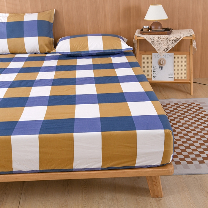 91家纺网 家纺一手货源 找家纺 茗婷家纺 2025新款供跨境外贸纯色印花防水床笠 简单爱