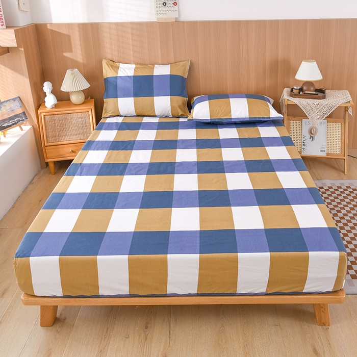 91家纺网 家纺一手货源 找家纺 茗婷家纺 2025新款供跨境外贸纯色印花防水床笠 简单爱