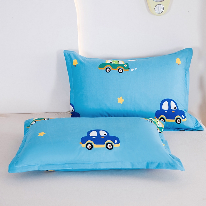 91家纺网 家纺一手货源 找家纺 茗婷家纺 2025新款供跨境外贸纯色印花防水床笠 汽车总动员