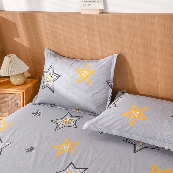 91家纺网 家纺一手货源 找家纺 茗婷家纺 2025新款供跨境外贸纯色印花防水床笠 闪亮星星