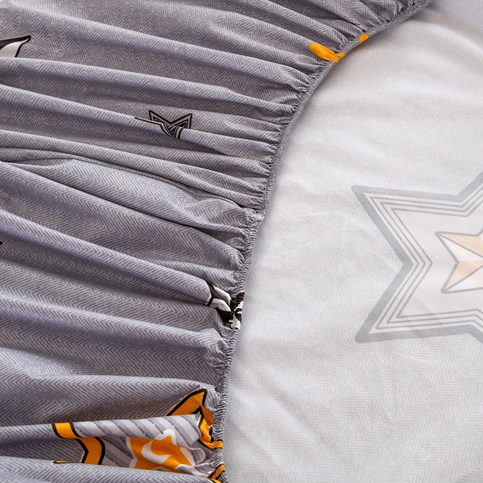 91家纺网 家纺一手货源 找家纺 茗婷家纺 2025新款供跨境外贸纯色印花防水床笠 闪亮星星