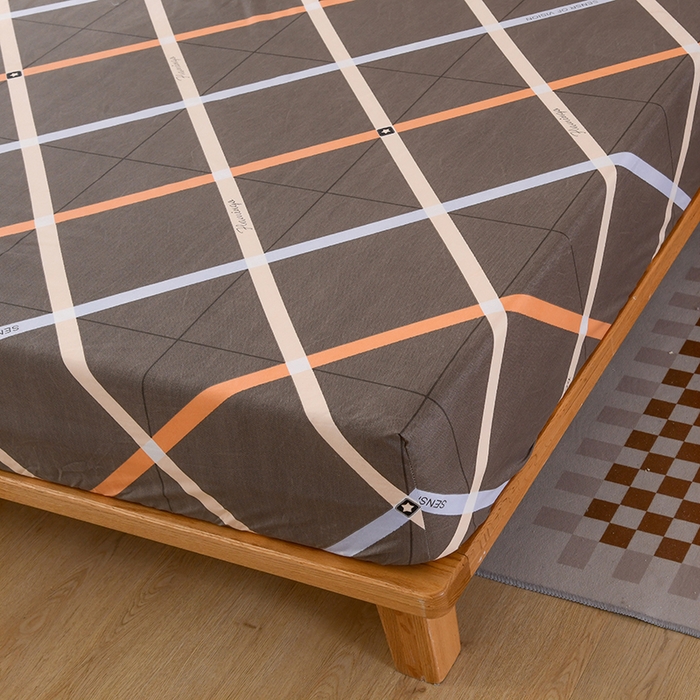 91家纺网 家纺一手货源 找家纺 茗婷家纺 2025新款供跨境外贸纯色印花防水床笠 时代印象-灰