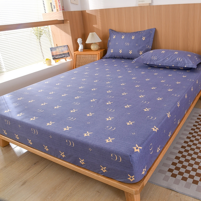 91家纺网 家纺一手货源 找家纺 茗婷家纺 2025新款供跨境外贸纯色印花防水床笠 时尚秀